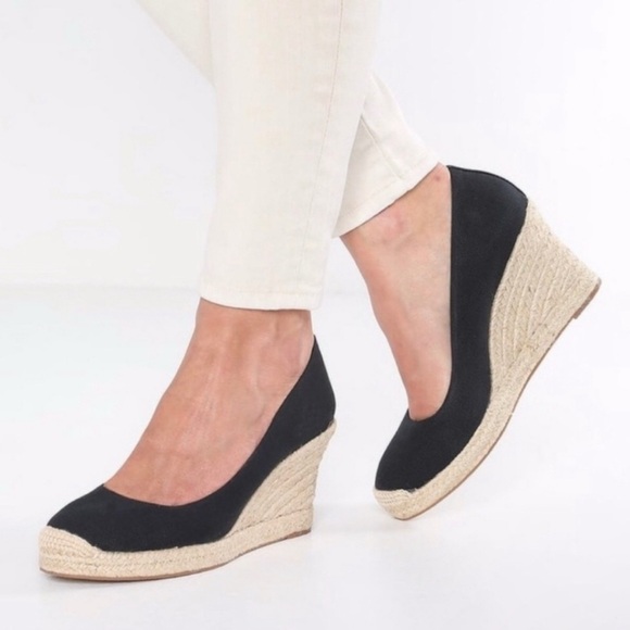 J. Crew Shoes - J Crew Women’s Seville Canvas Espadrille Black Wedges Slip Ons